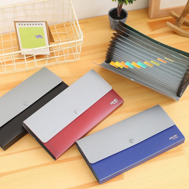 Deli Snap mapa torba za pohranu 13 rešetkasta mini torba za organe višeslojna kutija za račune 5562 lagani stil