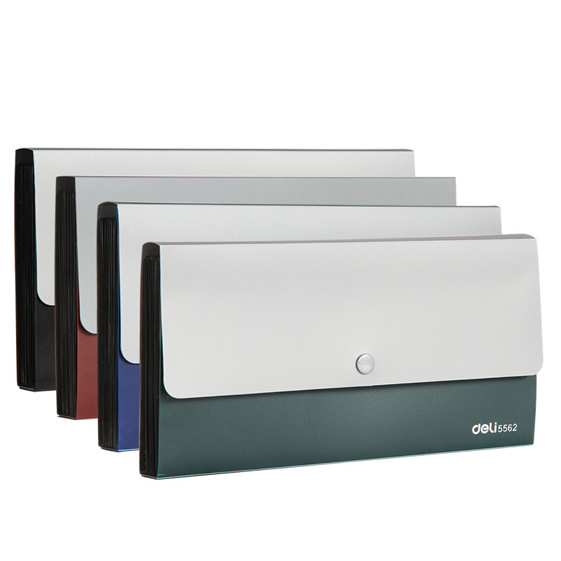 Deli Snap mapa torba za pohranu 13 rešetkasta mini torba za organe višeslojna kutija za račune 5562 lagani stil