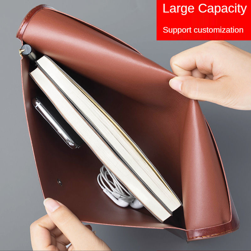 A4 mape velikog kapaciteta za dokumente papirna vrećica za pohranu pakiranje PU kožne crne smeđe džepne mape organizator za stol