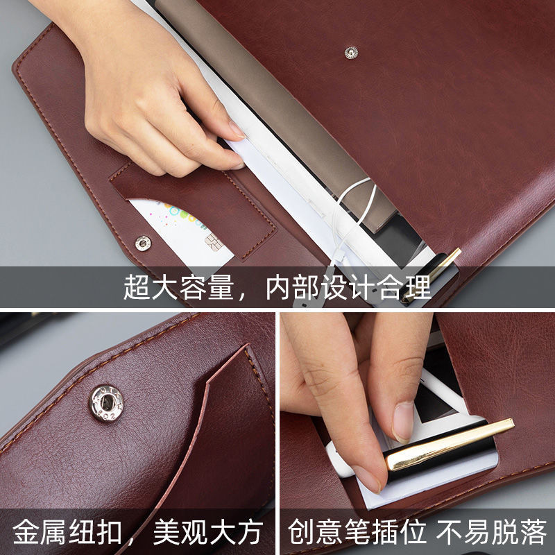 A4 mape velikog kapaciteta za dokumente papirna vrećica za pohranu pakiranje PU kožne crne smeđe džepne mape organizator za stol