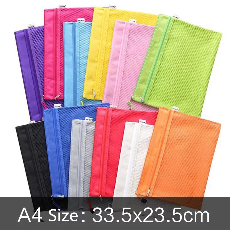 Új érkezés 1 db vízálló 2 rétegű vászoncipzáras A4-es irattartó mappatáska dokumentumpapír rendszerező tárolás védőtáska levélpapír