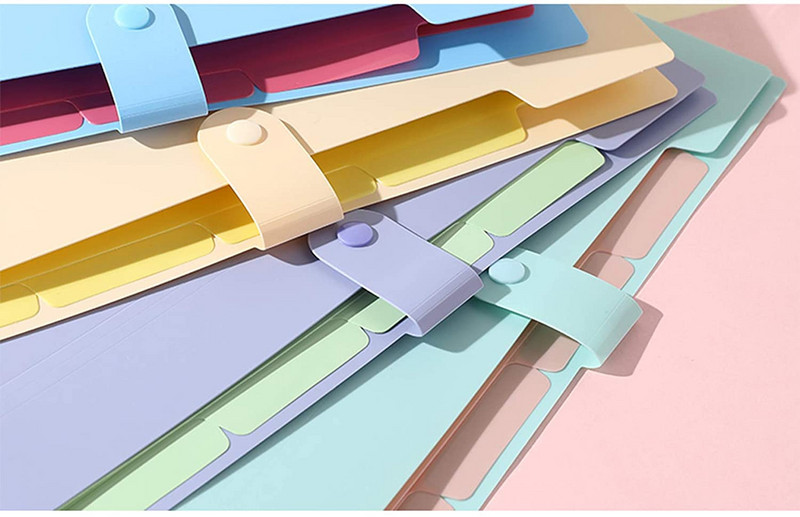 Μέγεθος A4 Πλαστικό Πολύχρωμο Επεκτάσιμο Φορητό Φάκελο Αρχείων 5 Τσέπες Ακορντεόν Οργανωτής Εγγράφων για Σχολικό Γραφείο Σπίτι