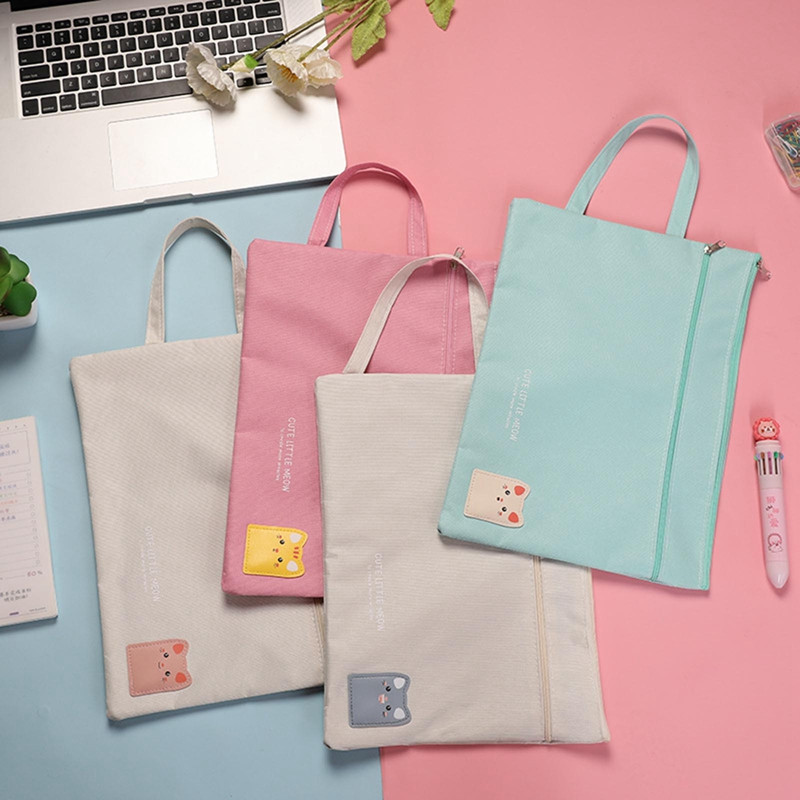 Cartoon Oxford tkanina A4 Držač datoteka Dvoslojni dokumenti Džepna torbica za datoteke Torbica za datoteke Ured Školski pribor Stolni organizator
