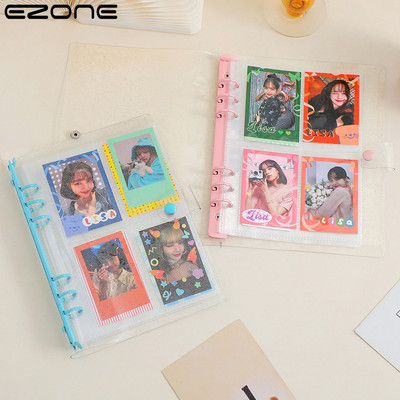 EZONE A5 Binder Folder Transparent Storage Album Polaroid 3 Inch Photo Organizer Collect Book Idol Card Book Блестящи канцеларски материали