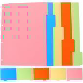 Razdjelnik Stranica Bilježnice Kartice Markeri Kartonsko vezivo Razdjelnici Odvojivi prijenosni materijal Kazalo Loose-leaf