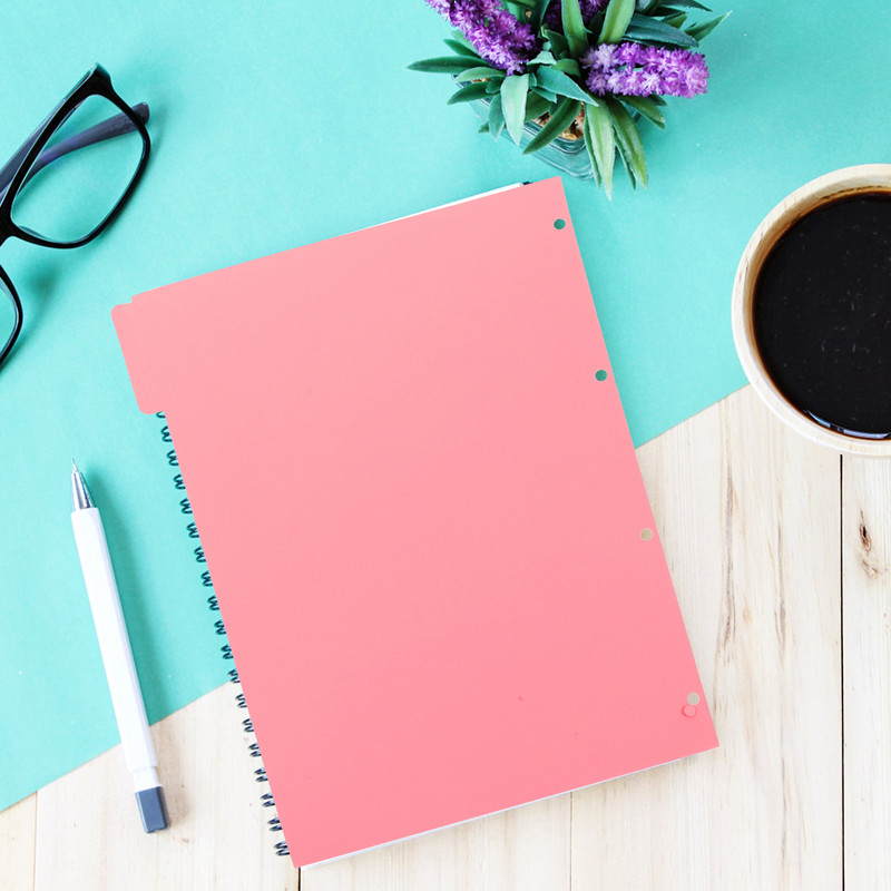 Razdjelnik Stranica Bilježnice Kartice Markeri Kartonsko vezivo Razdjelnici Odvojivi prijenosni materijal Kazalo Loose-leaf