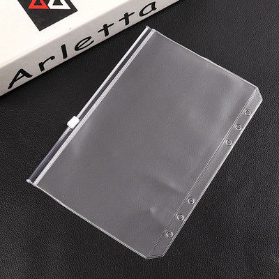5kom/Set A5 A6 Prozirni držač kartica za pohranu Pribor PVC Za prstenove za uvezivanje Bilježnica 6 rupa Loose Leaf Filing Storgae torbe