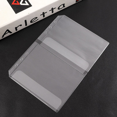 5kom/Set A5 A6 Prozirni držač kartica za pohranu Pribor PVC Za prstenove za uvezivanje Bilježnica 6 rupa Loose Leaf Filing Storgae torbe