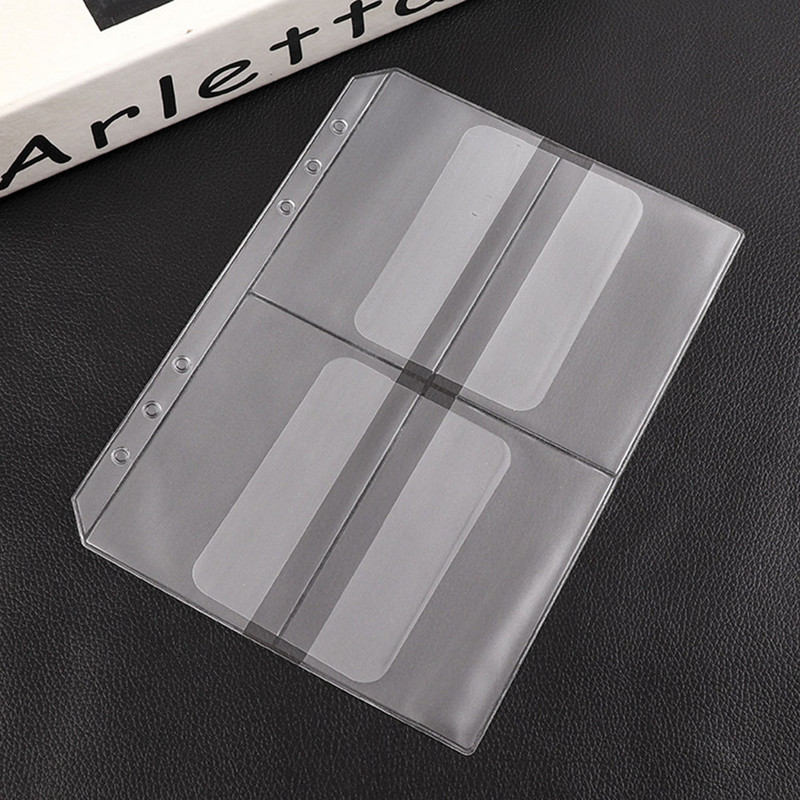 5kom/Set A5 A6 Prozirni držač kartica za pohranu Pribor PVC Za prstenove za uvezivanje Bilježnica 6 rupa Loose Leaf Filing Storgae torbe