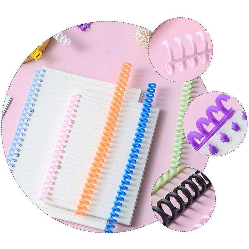 5kom uvez, hrptovi, spirale, češljasti uvezi, spiralne zavojnice za bilježnice (nasumične boje)