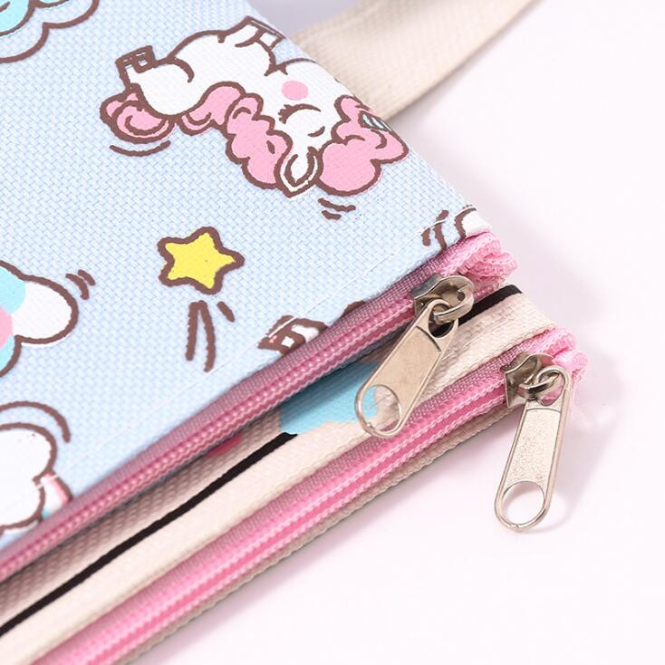 2023 Nou Kawaii Unicorn Pânză Impermeabilă A4 Dosar Geantă Documente Organizator Hârtie Depozitare Geanta de mână Papetărie pentru școală