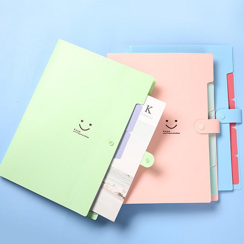 A4 5 slojeva Kawaii torba za dokumente Vodootporna proširiva mapa datoteka Torba za dokumente Školski uredski papir Držač za pohranu pisaćih materijala