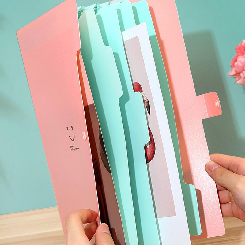 A4 5 slojeva Kawaii torba za dokumente Vodootporna proširiva mapa datoteka Torba za dokumente Školski uredski papir Držač za pohranu pisaćih materijala