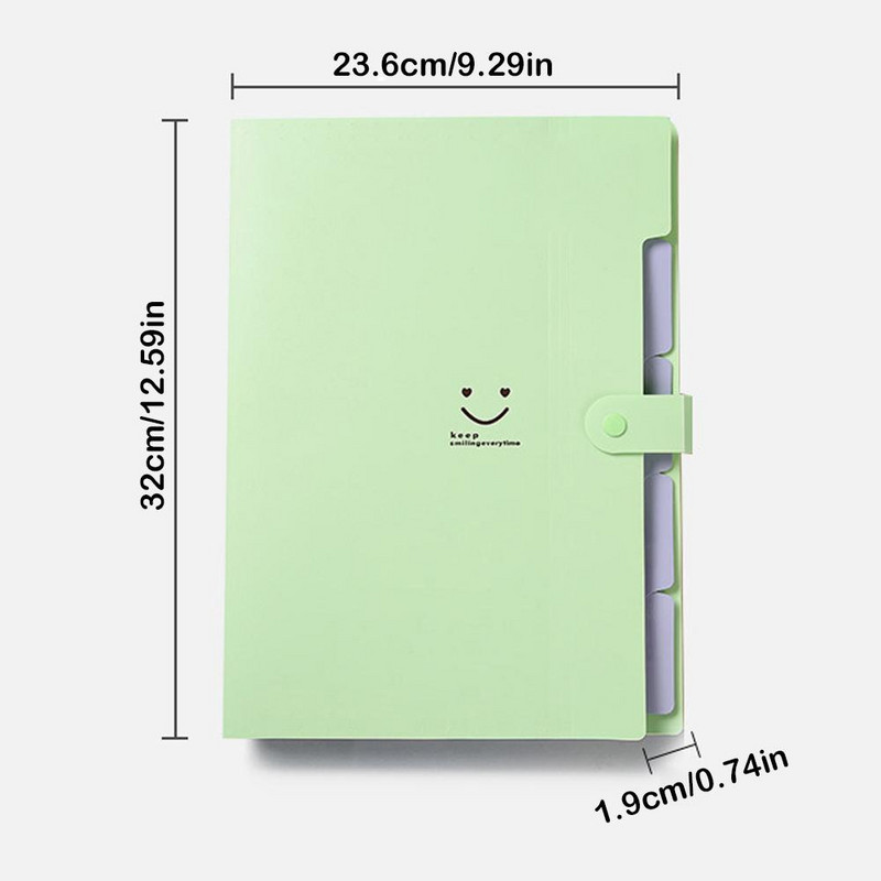 A4 5 slojeva Kawaii torba za dokumente Vodootporna proširiva mapa datoteka Torba za dokumente Školski uredski papir Držač za pohranu pisaćih materijala