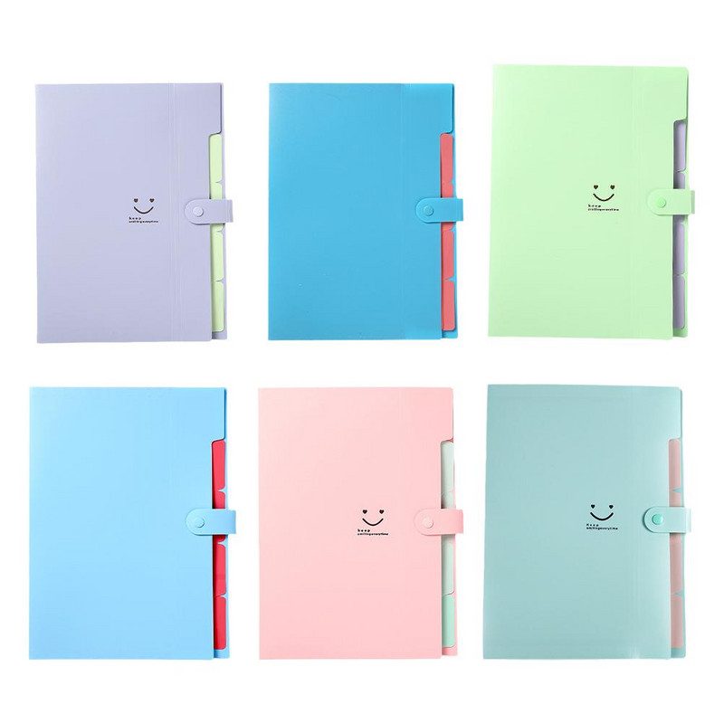 A4 5 slojeva Kawaii torba za dokumente Vodootporna proširiva mapa datoteka Torba za dokumente Školski uredski papir Držač za pohranu pisaćih materijala