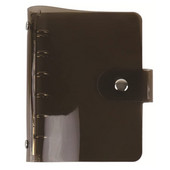 A7 izmēra caurspīdīgs, mīksts PVC 6 gredzenu iesiešanas piezīmjdatora vāks ar spiedpogas aizdari žurnālu plānotājam biroja kancelejas piederumiem