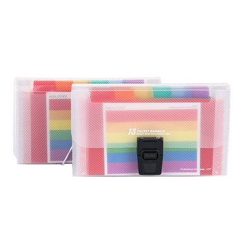 13 Grid A6 Mini Plastic Portable File Folder Extension Wallet Bill Сортиране на разписки Органайзер Офис чанта за съхранение Продукти за архивиране