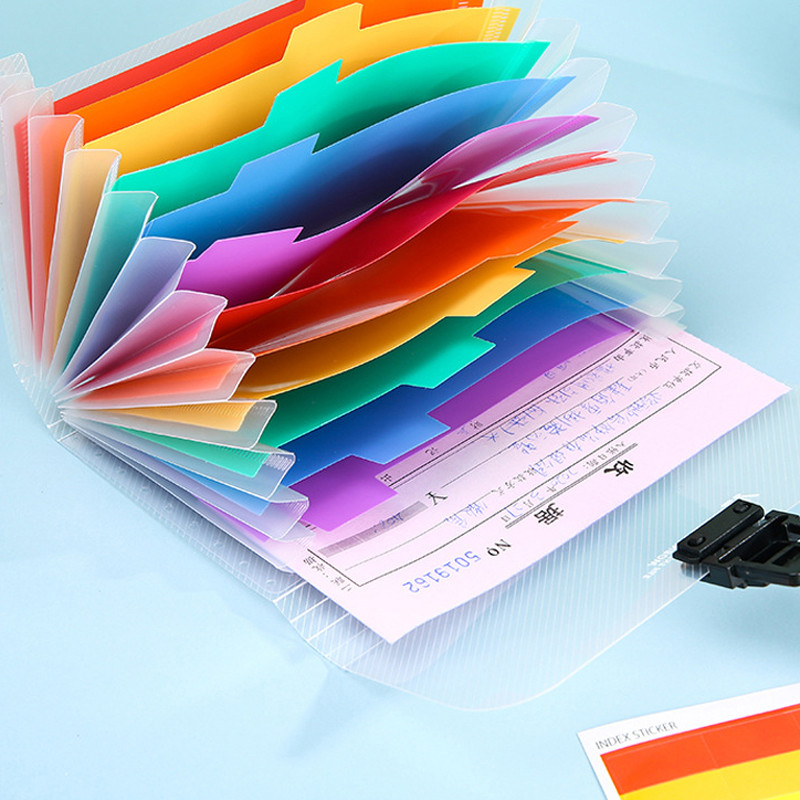 13 Grid A6 Mini plastična prijenosna mapa datoteka Proširenje Novčanik Račun Sortiranje Organizator Uredska vrećica za pohranu Proizvodi za arhiviranje