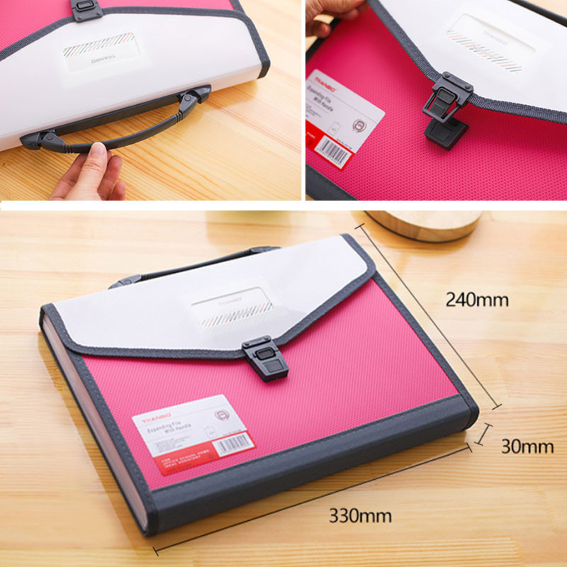 Μεγάλη χωρητικότητα 13 τσέπες Α4 επεκτεινόμενο αρχείο πορτοφολιού Φάκελος χαρτί αποθήκευσης εγγράφων Θήκη τσάντας οργάνων Σχολική θήκη οργάνωσης