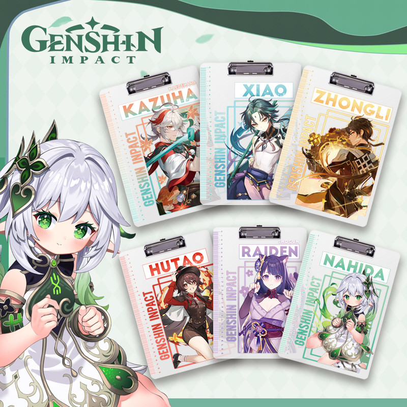 Originalus 2 serijos fanera Genshin Grass God Night Palace God Li Ling Hua Pp lentos klipas studento rašymo bloknotas aplankas