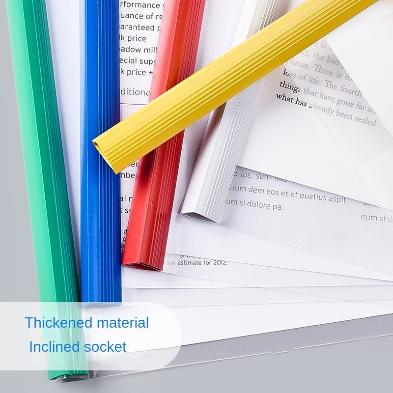 5 tk/komplekti värvi läbipaistev paksendatud A4 tõmbevarda kausta fail Raporti jätkamise tõmbevarda klamber suure mahutavusega kontori koolitarbed