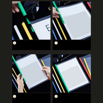 10 τεμάχια καθαρά καλύμματα αναφορών με συρόμενη ράβδο Χαρτί Α4 Διαφανής οργάνωση εγγράφων Δέσματα διαφανειών Φάκελοι για σχολικά είδη