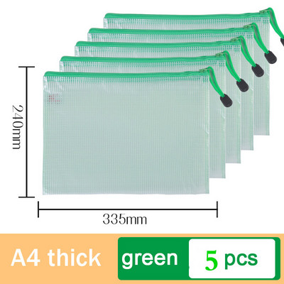 5db A5-ös hálós cipzáras tasak irattáska vízálló cipzáras irattartók Iskolai irodaszerek Tolltartó Tárolótáskák Szervező