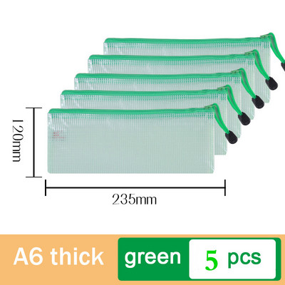 5db A5-ös hálós cipzáras tasak irattáska vízálló cipzáras irattartók Iskolai irodaszerek Tolltartó Tárolótáskák Szervező