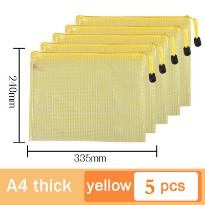 5db A5-ös hálós cipzáras tasak irattáska vízálló cipzáras irattartók Iskolai irodaszerek Tolltartó Tárolótáskák Szervező