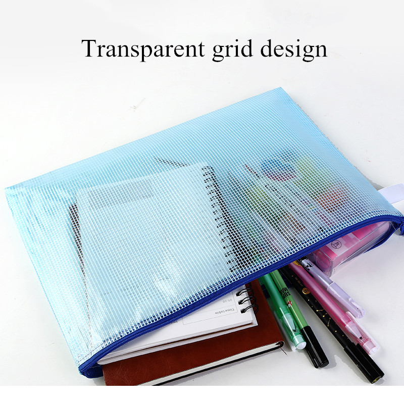 5db A5-ös hálós cipzáras tasak irattáska vízálló cipzáras irattartók Iskolai irodaszerek Tolltartó Tárolótáskák Szervező