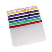 4 buc. Buzunare A6 cu 6 găuri pentru legare. Plicuri impermeabile din PVC, pentru buget, cu fermoar.