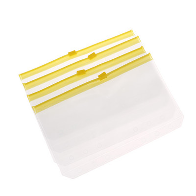 4 buc. Buzunare A6 cu 6 găuri pentru legare. Plicuri impermeabile din PVC, pentru buget, cu fermoar.