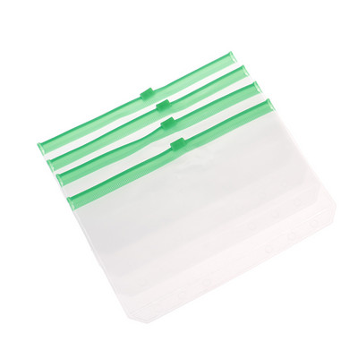 4 buc. Buzunare A6 cu 6 găuri pentru legare. Plicuri impermeabile din PVC, pentru buget, cu fermoar.