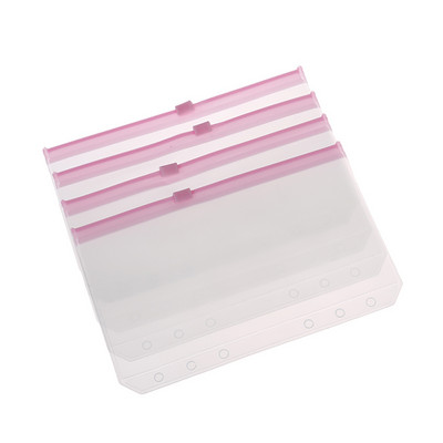 4 buc. Buzunare A6 cu 6 găuri pentru legare. Plicuri impermeabile din PVC, pentru buget, cu fermoar.
