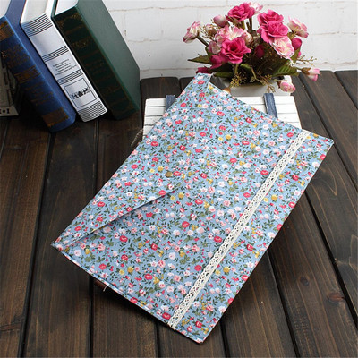 1db Vintage Flowers File Mappa Pamut szövet Gomb Zárás Dokumentumok Szervező Nagy kapacitású tárolótáska Kawaii írószer
