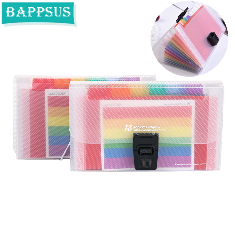 13 kišenių mini failų aplankai Išplečiamas vaivorykštinis kelių sluoksnių aplankas A6 raidžių dydžio failų tvarkyklė saugojimui Sąskaita faktūra / kortelės / kuponas