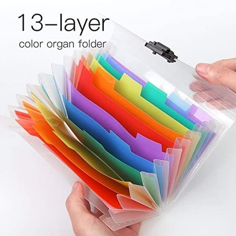13 kišenių mini failų aplankai Išplečiamas vaivorykštinis kelių sluoksnių aplankas A6 raidžių dydžio failų tvarkyklė saugojimui Sąskaita faktūra / kortelės / kuponas