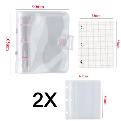 A5 A6 A7 12 KOM Džepovi za registratore, mape s patentnim zatvaračem za registrator sa 6 prstenova za bilježnicu, vodootpornu PVC torbicu s listovima, torbe za arhiviranje dokumenata