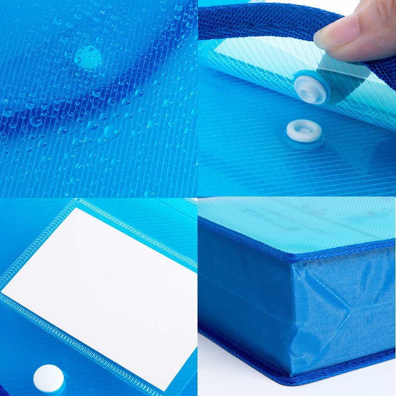 Failų aplankas A4 formato dokumentų tvarkyklei, vandeniui atsparus PVC dokumentų tvarkytuvas su mygtuku