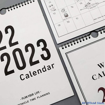 Обикновен стенен календар за 2023 г. Седмичен месечен планер Органайзер за дневен ред Домашен офис Висящ стенен календар Планер за дневен график