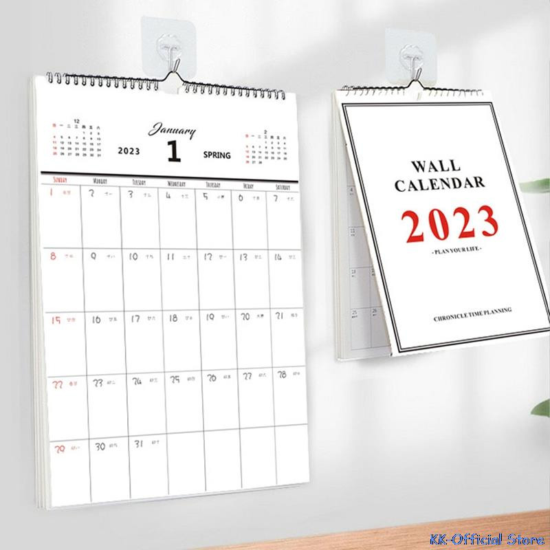 2023. aasta lihtne seinakalender, iganädalane plaanija Päevakava korraldaja Kodukontor rippseinakalender päevakava planeerija