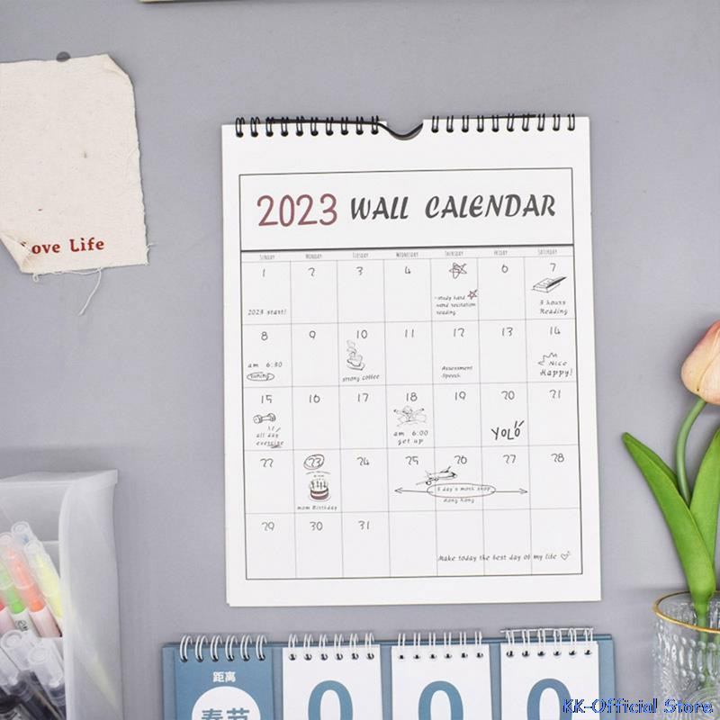 2023. aasta lihtne seinakalender, iganädalane plaanija Päevakava korraldaja Kodukontor rippseinakalender päevakava planeerija