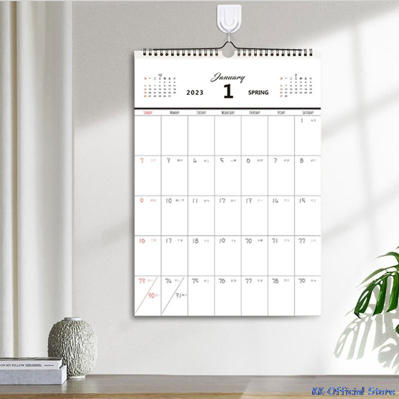 2023. aasta lihtne seinakalender, iganädalane plaanija Päevakava korraldaja Kodukontor rippseinakalender päevakava planeerija
