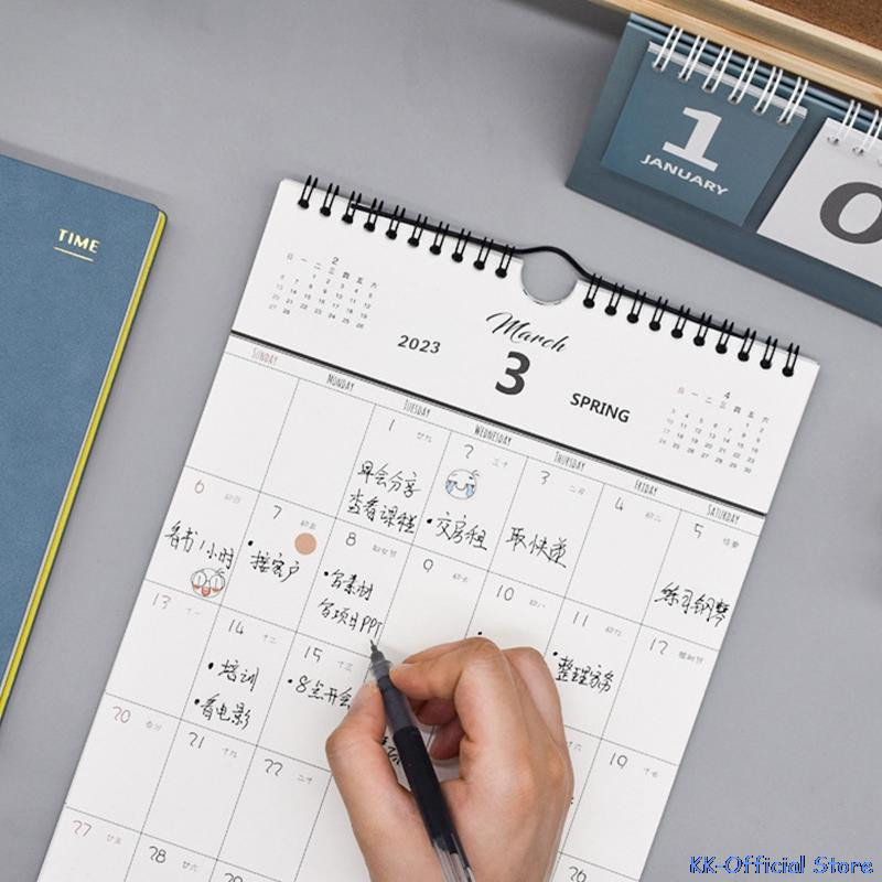 2023. aasta lihtne seinakalender, iganädalane plaanija Päevakava korraldaja Kodukontor rippseinakalender päevakava planeerija