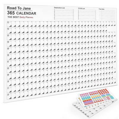 Календар Стена 2023 Нов Годишен Дневен График Планер Лист Хартия 365 Дневен План Годишно Висящо Планиране Седмичен дневен ред Подложка Месец 12
