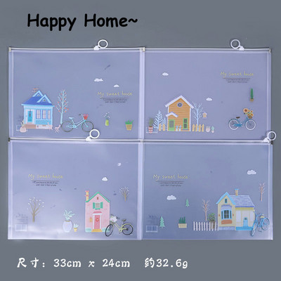 1PC Vodootporni patentni zatvarač Kawaii Star A4 Torba za mape datoteka Stol Dokumenti Papir Organizator Torbica Uredske torbe za pohranu studija Pribor