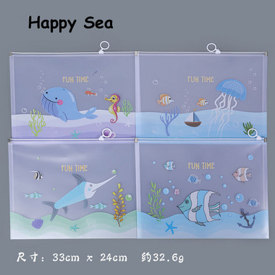 1PC Vodootporni patentni zatvarač Kawaii Star A4 Torba za mape datoteka Stol Dokumenti Papir Organizator Torbica Uredske torbe za pohranu studija Pribor