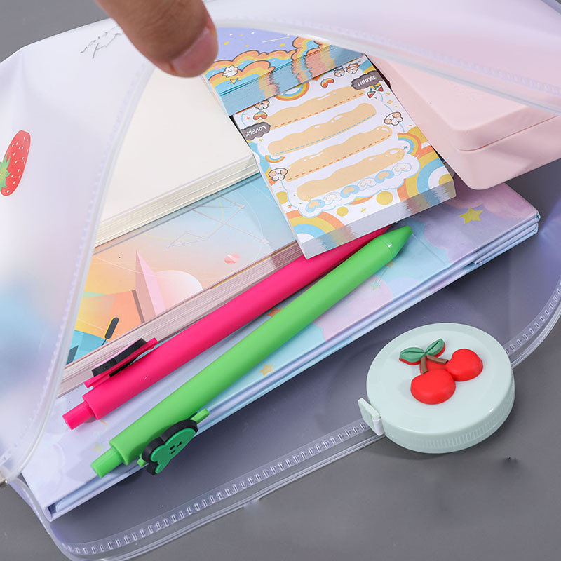 1PC Vodootporni patentni zatvarač Kawaii Star A4 Torba za mape datoteka Stol Dokumenti Papir Organizator Torbica Uredske torbe za pohranu studija Pribor