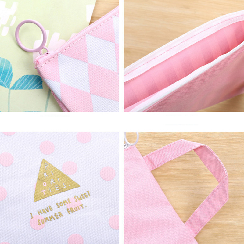 A4 Ružičasta platnena mapa datoteka Dokumenti Računi Organizatori Kawaii torbica za pohranu pisaćih materijala Dječji darovi Školski uredski pribor