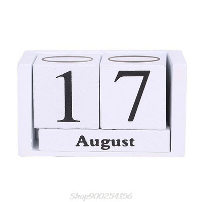 Vintage puidust püsikalender Igavesed plokid Kuu Kuupäev Kuva Töölaua tarvikud Fotograafia Rekvisiidid Kodukontor